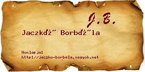 Jaczkó Borbála névjegykártya